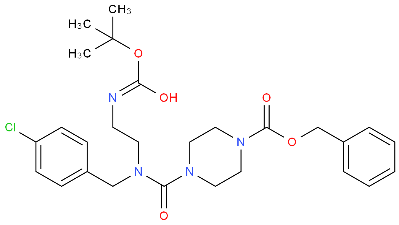 benzyl 4-((2-(tert-butoxycarbonylamino)ethyl)(4-chlorobenzyl)carbamoyl)piperazine-1-carboxylate