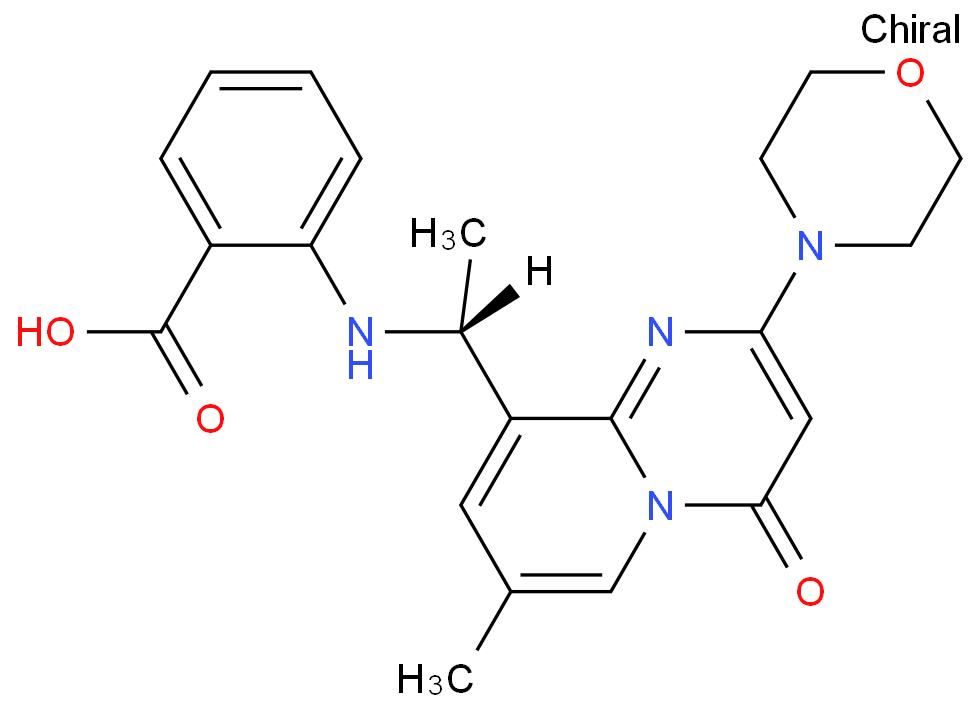 2-[[(1R)-1-(7-methyl-2-morpholin-4-yl-4-oxopyrido[1,2-a]pyrimidin-9-yl)ethyl]amino]benzoic acid
