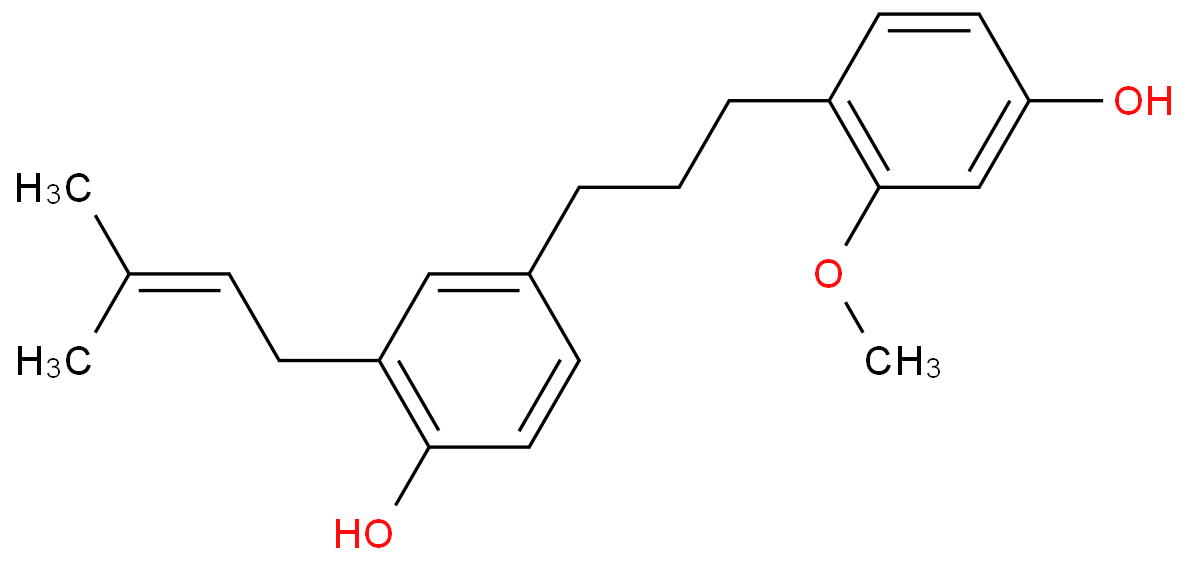 1-(4-羟基-2-甲氧基苯基)-3-(4-羟基-3-异戊烯基苯基)丙烷价格, 1-(4-Hydroxy-2-methoxyphenyl)-3-(4-hydroxy-3-prenylphenyl)propane对照品, CAS号:376362-03-7