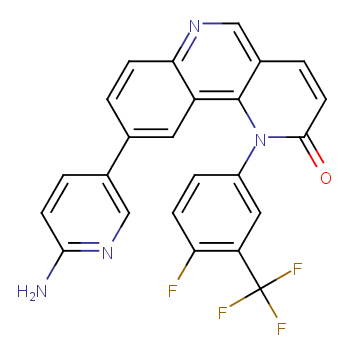9-(6-Amino-3-pyridinyl)-1-[4-fluoro-3-(trifluoromethyl)phenyl]benzo[h]-1,6-naphthyridin-2(1H)-one
