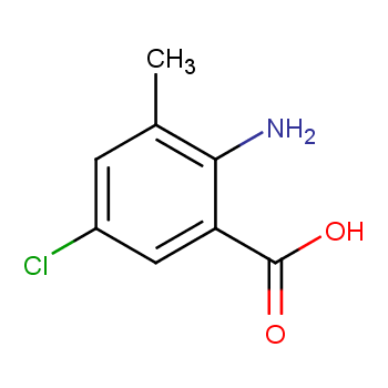 2-氨基-5-氯-3-甲基苯甲酸化学结构式