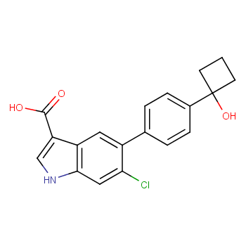 6-氯-5-(4-(1-羟基环丁基)苯基)-1H-吲哚-3-羧酸/1467057-23-3