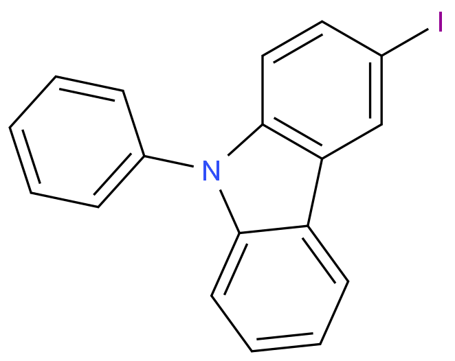 3-碘-9-苯基咔唑化学结构式