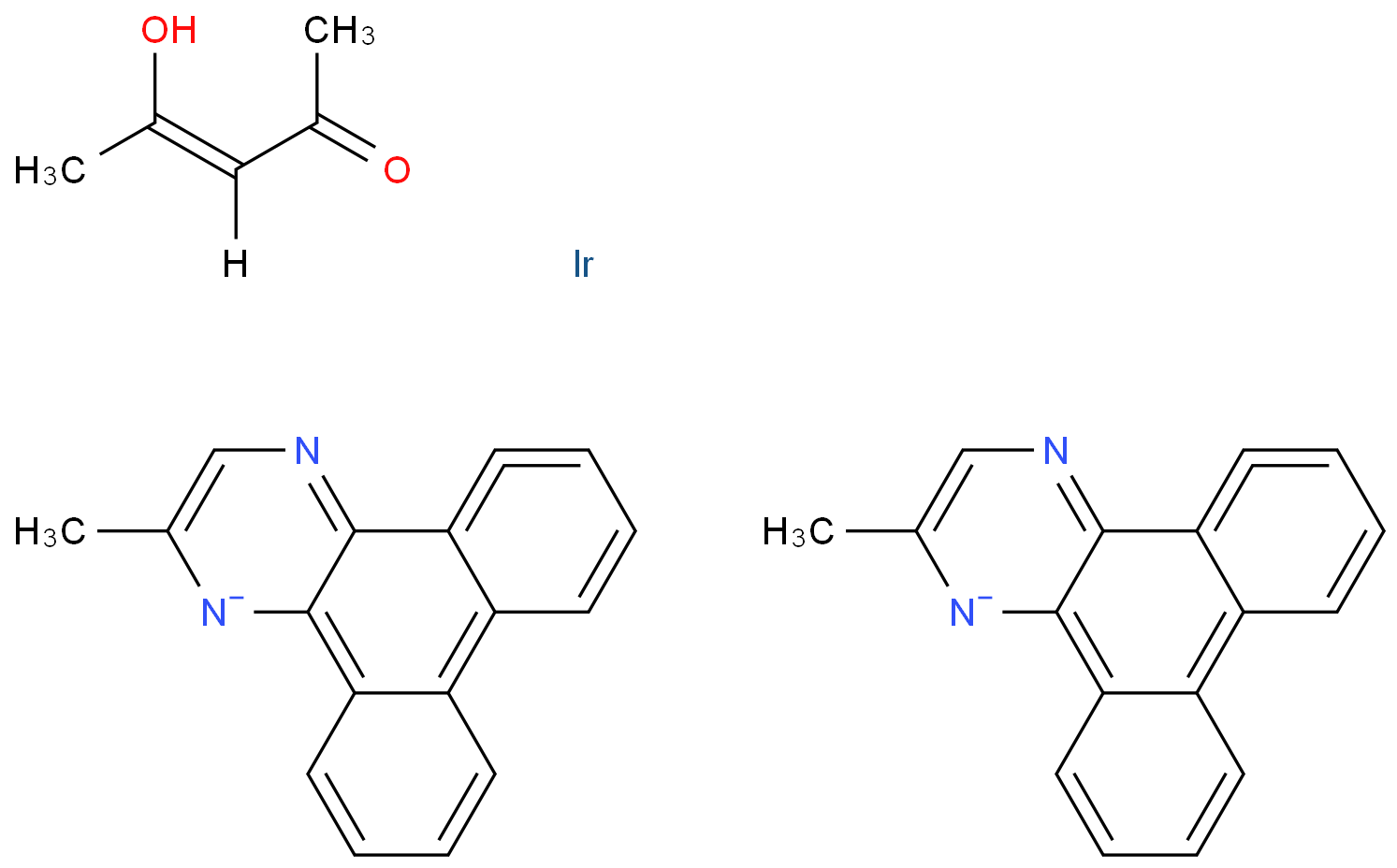 Bis(2-methyldibenzo[f,h]quinoxaline) (acetylacetonate) iridium (III)