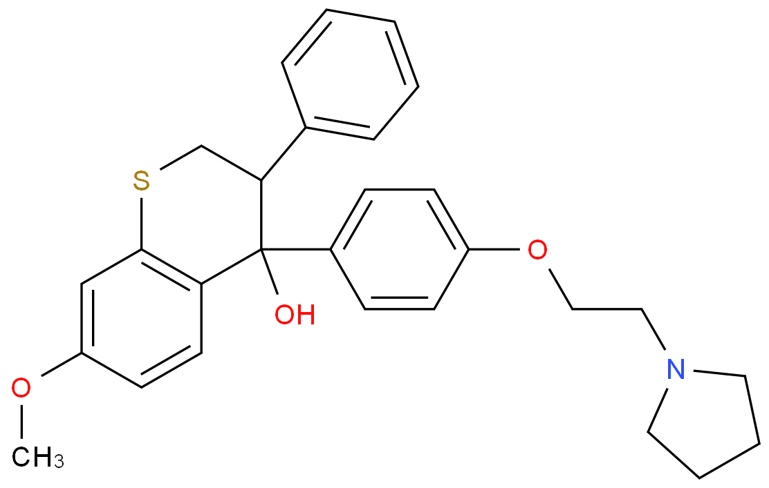 7-methoxy-3-phenyl-4-[4-[2-(1-pyrrolidinyl)ethoxy]phenyl]-2,3-dihydro-1-benzothiopyran-4-ol
