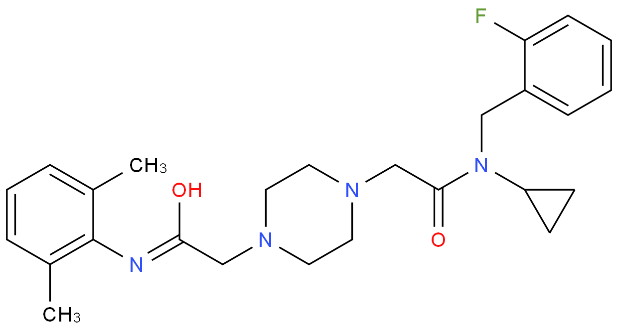2-[4-[2-[cyclopropyl-[(2-fluorophenyl)methyl]amino]-2-oxoethyl]-1-piperazinyl]-N-(2,6-dimethylphenyl)acetamide