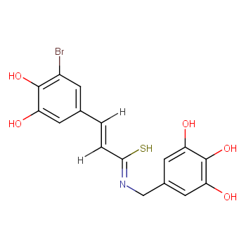 (E)-3-(3-bromo-4,5-dihydroxyphenyl)-N-(3,4,5-trihydroxybenzyl)prop-2-enethioamide