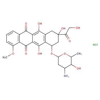 Doxorubicin hydrochloride structure