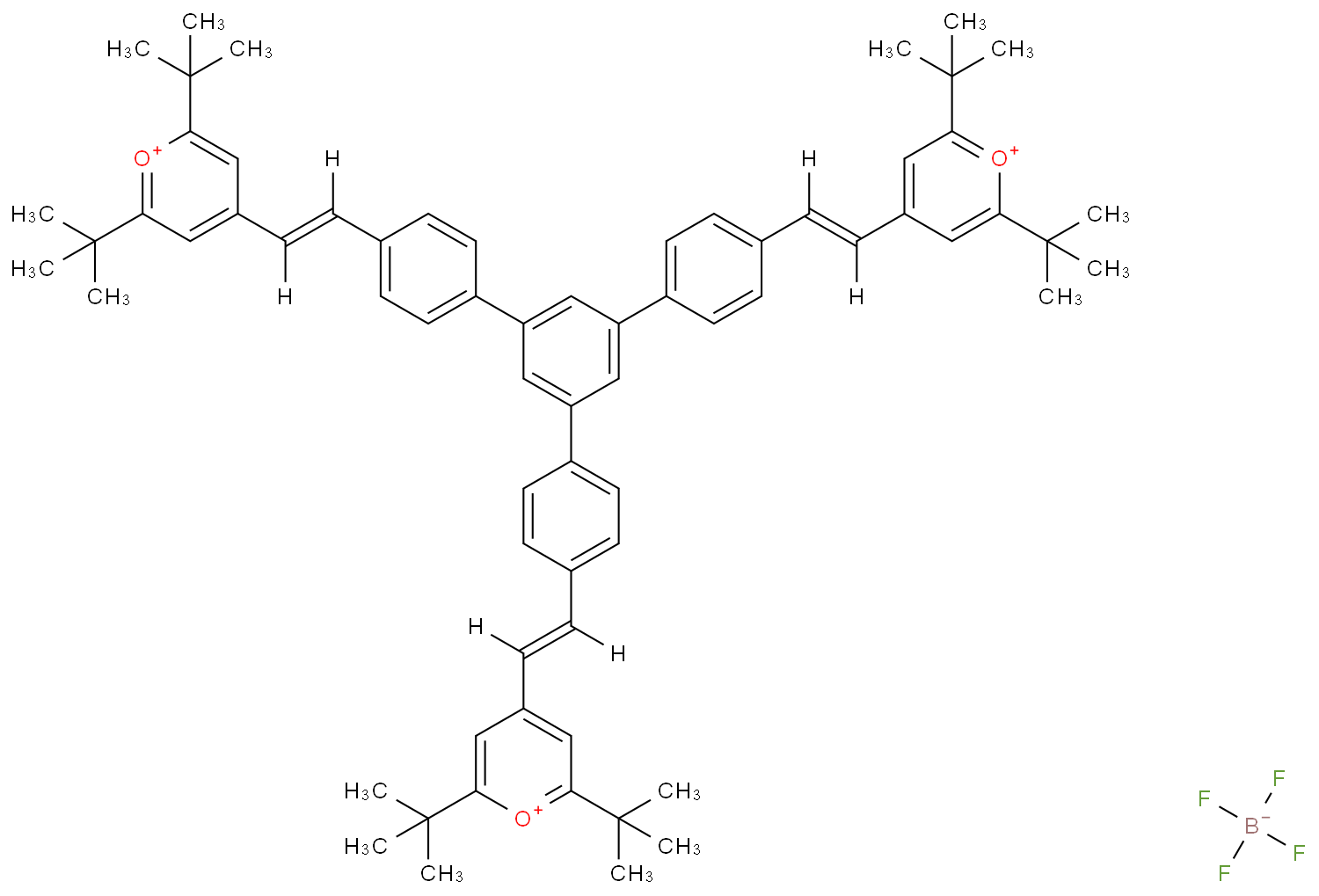 1,3,5-三[4-[(E)-2-(2,6-二-叔丁基吡喃鎓-4-基)乙烯基]苯基]苯四氟硼酸盐CAS2056254-18-1;科研试验用/现货
