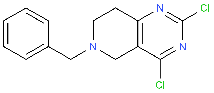 6-苄基-2,4-二氯-5,6,7,8-四氢吡啶并[4,3-d]嘧啶化学结构式