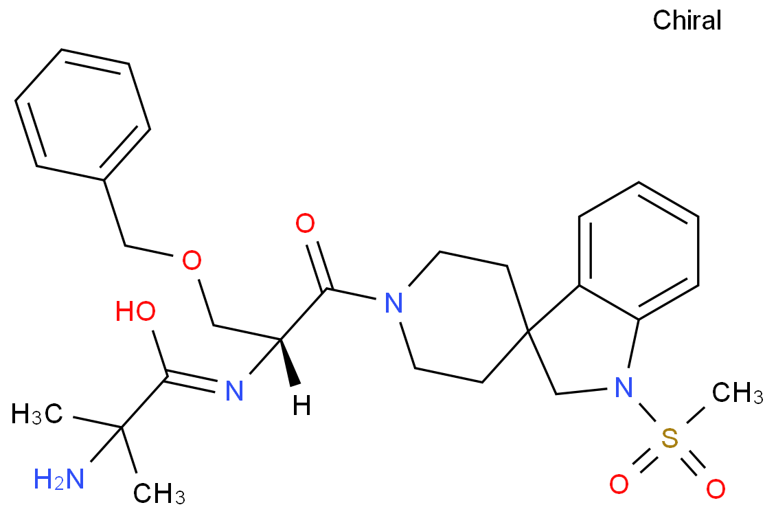 2-amino-2-methyl-N-[(2R)-1-(1-methylsulfonylspiro[2H-indole-3,4'-piperidine]-1'-yl)-1-oxo-3-phenylmethoxypropan-2-yl]propanamide