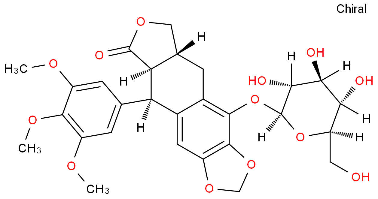 (-)-β-盾叶鬼臼素-5-O-β-葡萄糖甙价格, (-)-beta-Peltatin-5-O-beta-D-glucopyranoside对照品, CAS号:11024-59-2