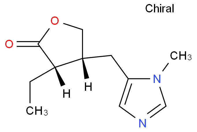 2(3H)-Furanone,3-ethyldihydro-4-[(1-methyl-1H-imidazol-5-yl)methyl]-, (3S,4R)-  