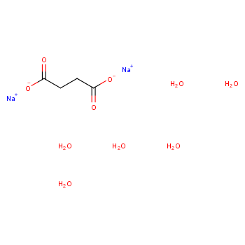 丁二酸二钠(六水)化学结构式