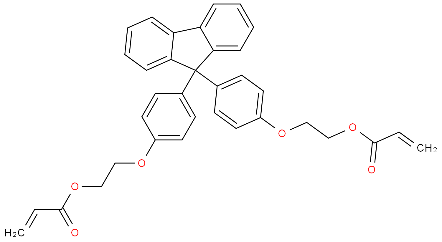 9,9-Bis[4-(2-acryloyloxyethyloxy)phenyl]fluorene structure