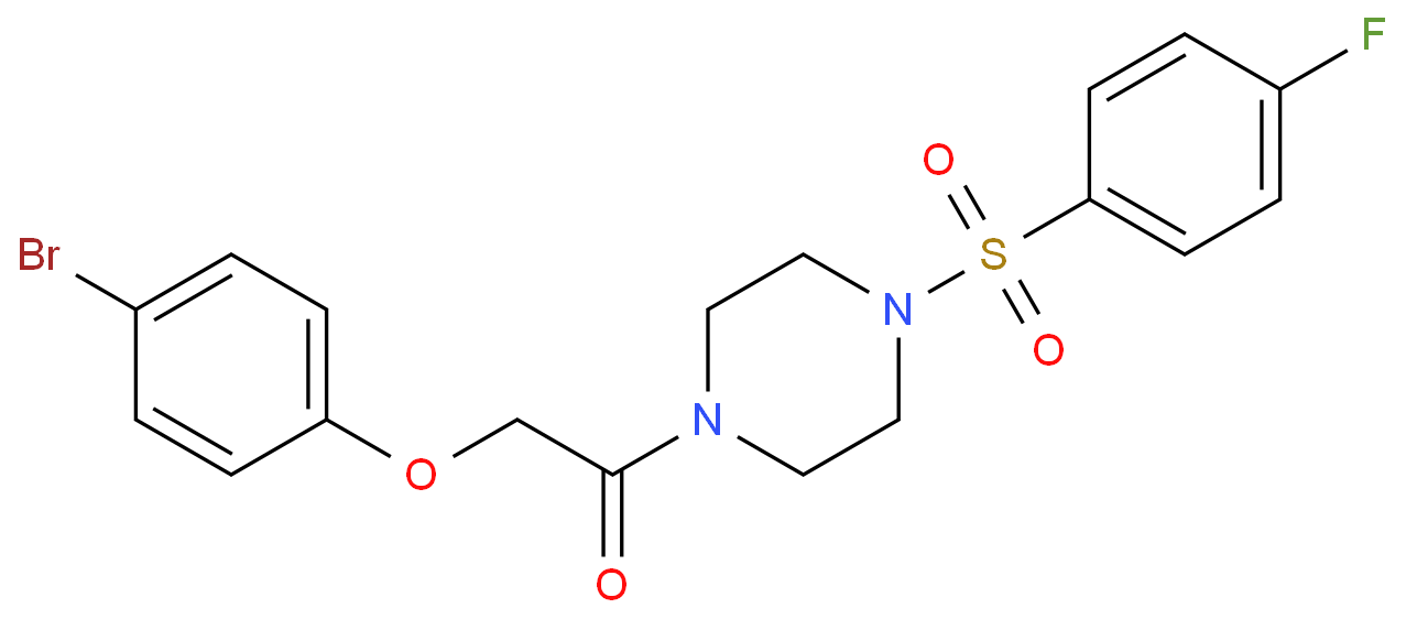 2-(4-溴苯氧基)-1-(4-((4-氟苯基)磺酰基)哌嗪-1-基)乙酮CAS号439939-70-5;分析试剂/科研试验用,现货