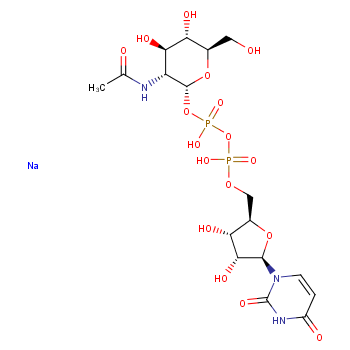 UDP-ALPHA-D-N-ACETYLGLUCOSAMINE, DISODIUM SALT structure