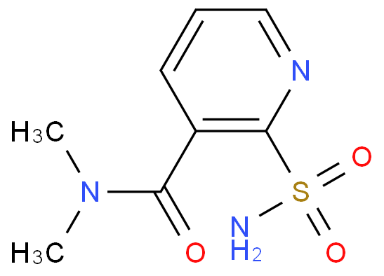 2-(氨基磺酰基)-n,n-二甲基-3-吡啶羧酰胺化学结构式