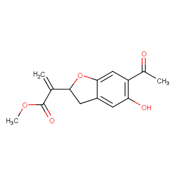 (2S)-6-乙酰基-2,3-二氢-5-羟基-ALPHA-亚甲基-2-苯并呋喃乙酸甲酯价格, Methyl 2-(6-acetyl-5-hydroxy-2,3-dihydrobenzofuran-2-yl)propenoate对照品, CAS号:617722-56-2