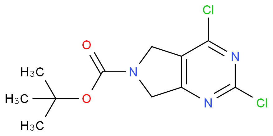 2,4-二氯-5H-吡咯并[3,4-d]嘧啶-6(7H)-甲酸叔丁酯化学结构式