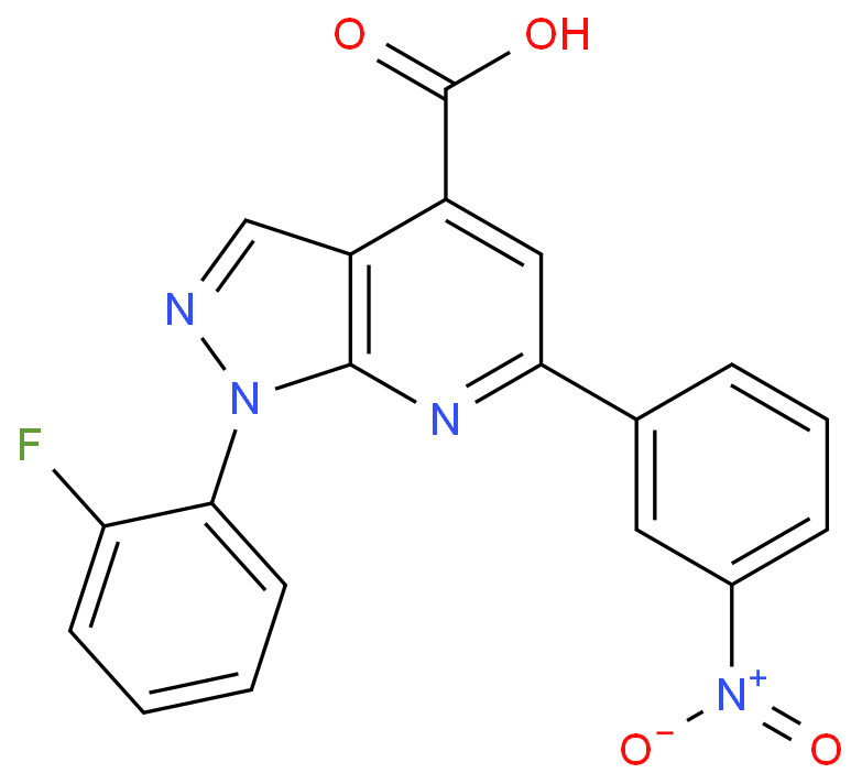1-(2-Fluorophenyl)-6-(3-nitrophenyl)pyrazolo[3,4-b]pyridine-4-carboxylic acid