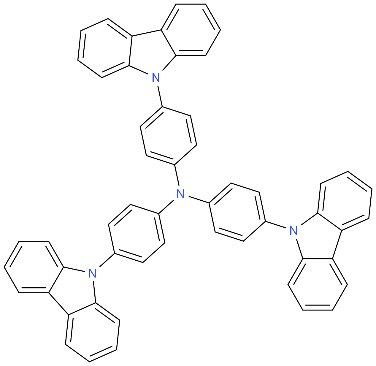 4,4',4''-三(咔唑-9-基)三苯胺化学结构式