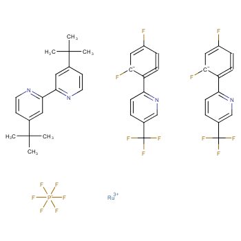 (4,4'-二叔丁基-2,2'-联吡啶)二[3,5-二氟-2- [5-三氟甲基-2-吡啶基 - KN)苯基KC] IRID化学结构式