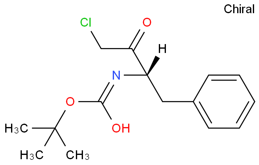 (3S)-3-(叔丁氧羰基)氨基-1-氯-4-苯基-2-丁酮化学结构式