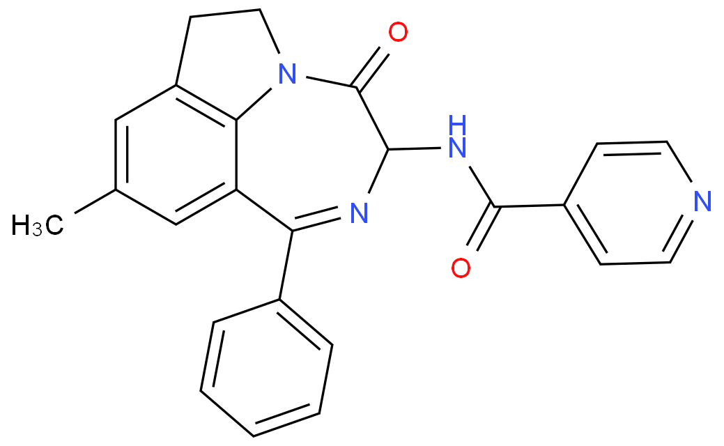 N-(6-Methyl-12-oxo-9-phenyl-1,10-diazatricyclo[6.4.1.04,13]trideca-4(13),5,7,9-tetraen-11-yl)pyridine-4-carboxamide