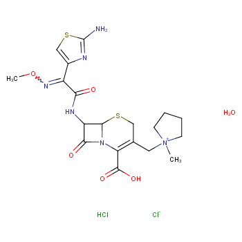 头孢吡肟盐酸盐化学结构式