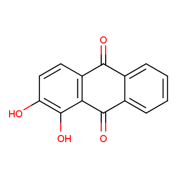 1,2-二羟基蒽醌化学结构式