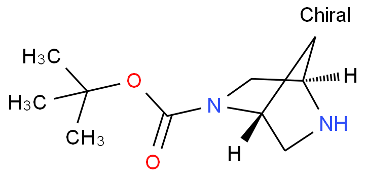 (1R,4R)-2,5-二氮杂双环[2.2.1]庚烷-2-羧酸叔丁基酯化学结构式