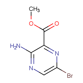 3-氨基-6-溴吡嗪-2-甲酸甲酯化学结构式