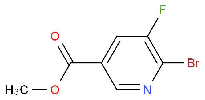 6-溴-5-氟吡啶-3-甲酸甲酯化学结构式