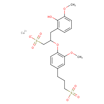 Calcium 3-(2-hydroxy-3-methoxyphenyl)-2-[2-methoxy-4-(3-sulfonato propyl)phenoxy]-1-propanesulfonate