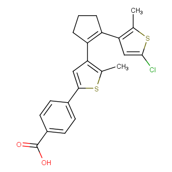 4-(4-(2-(5-氯-2-甲基噻吩-3-基)环戊-1-烯-1-基)-5-甲基噻吩-2-基)苯甲酸 CAS号:1639344-75-4科研及生产专用 高校及研究所支持货到付款