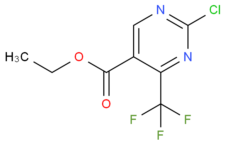 2-氯-4-三氟甲基嘧啶-5-甲酸乙酯化学结构式