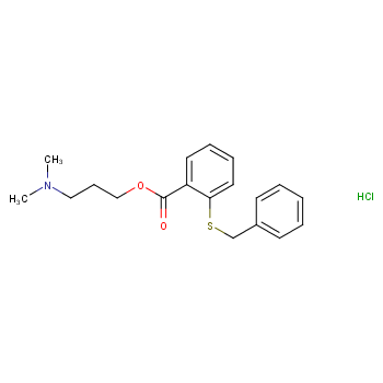 Benzoic acid,2-[(phenylmethyl)thio]-, 3-(dimethylamino)propyl ester ...