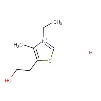 3-乙基-5-(2-羟乙基)-4-甲基噻唑溴化物化学结构式
