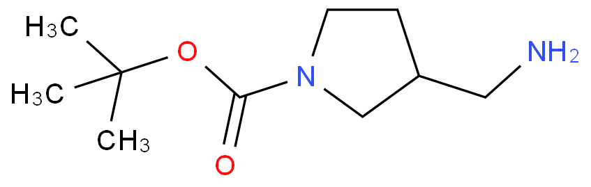 270912-72-6 (R)-1-叔丁氧羰基-3-(氨基甲基)吡咯烷 结构式图片