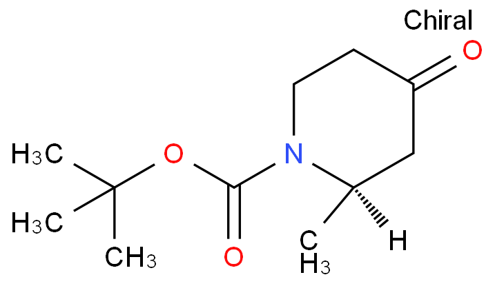 (R)-2-甲基-4-氧代哌啶-1-羧酸叔丁酯化学结构式