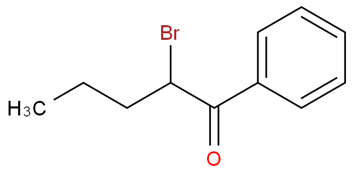 2-溴-1-苯基-1-戊酮化学结构式