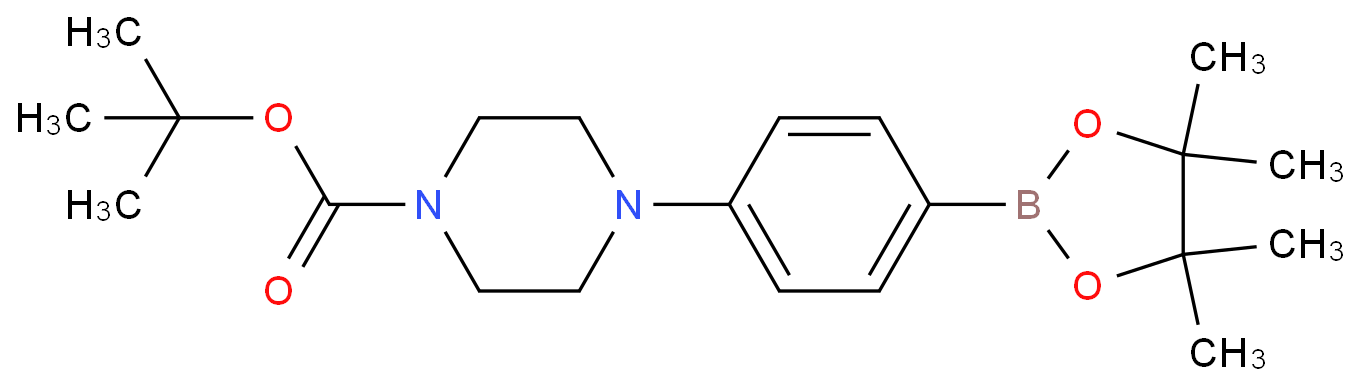 4-(4-Boc-1-哌嗪基)苯硼酸频哪醇酯化学结构式