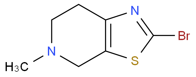 2-溴-5-甲基-4,5,6,7-四氢噻唑并[5,4-C]吡啶化学结构式