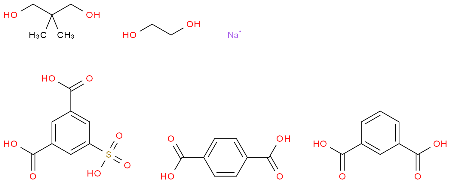 1,3-Benzenedicarboxylic acid, 5-sulfo-, monosodium salt, polymer with 1,3-benzenedicarboxylic acid, 1,4-benzenedicarboxylic acid, 2,2-dimethyl-1,3-propanediol and 1,2-ethanediol  