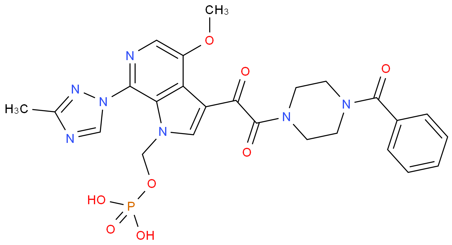 [3-[2-(4-benzoylpiperazin-1-yl)-2-oxoacetyl]-4-methoxy-7-(3-methyl-1,2,4-triazol-1-yl)pyrrolo[2,3-c]pyridin-1-yl]methyl dihydrogen phosphate