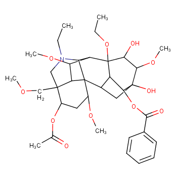 Aconitane-3,13,14,15-tetrol, 8-ethoxy-20-ethyl-1,6,16-trimethoxy-4-(methoxymethyl)-, 3-acetate 14-benzoate, (1α,3α,6α,14α,15α,16β)-