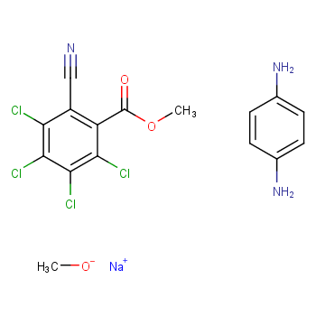 Benzoic acid, 2,3,4,5-tetrachloro-6-cyano-, methyl ester, reaction products with p-phenylenediamine and sodium methoxide