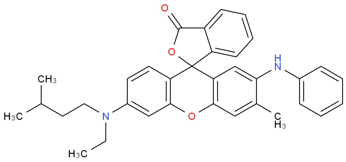 3-N-异戊基-N-乙氨基-6-甲基-7-苯氨基荧烷化学结构式