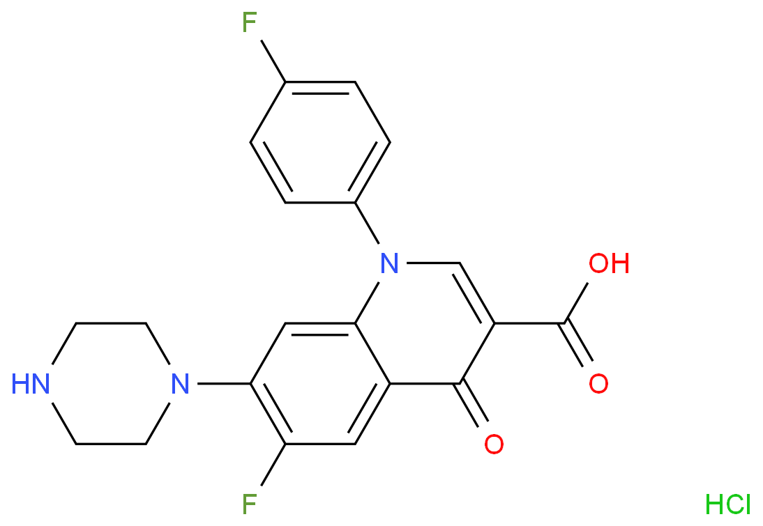 6-fluoro-1-(4-fluorophenyl)-4-oxo-7-piperazin-1-ylquinoline-3-carboxylic acid;hydrochloride